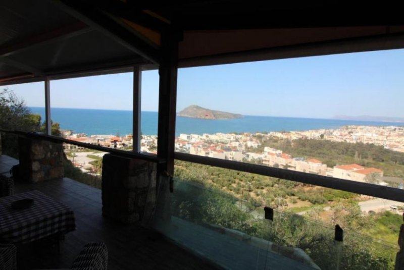 Platanias Panorama-Meerblick-Villa in Platanias Haus kaufen